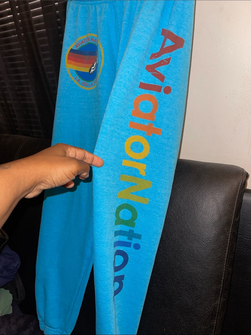 Aviator Nation Women's Blue Sweatpants Size Xs Neon Blue — image 5 of 8